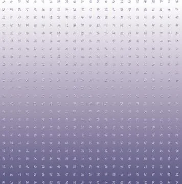 Purple gradient background featuring a repeating pattern of abstract silver s Stock Illustration