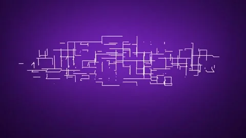 Purple gradient background white wireframe matrix animation Video stock 339275438