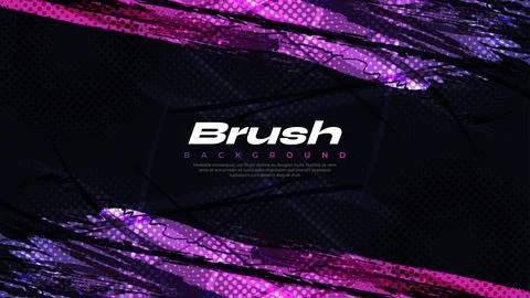 Purple Gradient Brush Texture Background with Halftone Effect Illustrazione stock