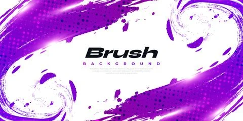Purple Gradient Brush Texture Isolated on White Background Ilustração Stock