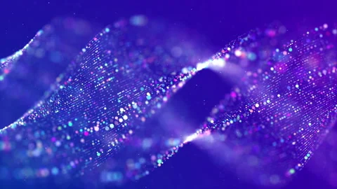 Purple Gradient Dot Lines Wave Background Stock Footage 338444006