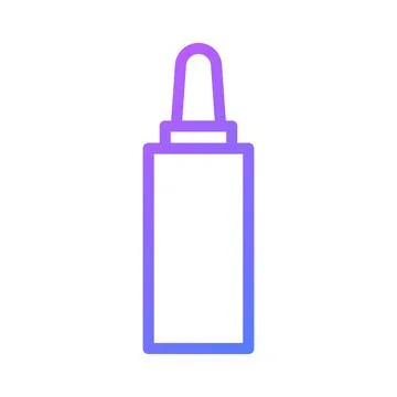Purple Gradient Dropper Bottle Icon on White Background Ilustração Stock