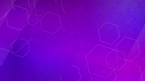 Purple gradient motion background with white, outlined hexagonal shapes and Stock Footage 327363095