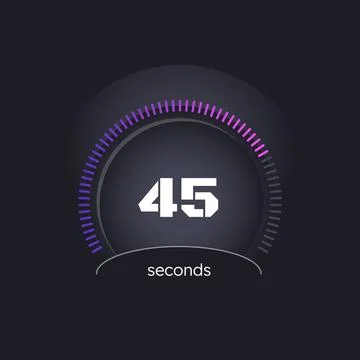 Purple gradient radial countdown timer on dark background 库存插图