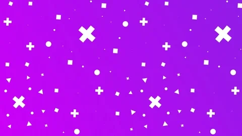 Purple gradient with scattered shapes, seamless looping. Stock Footage 286416865