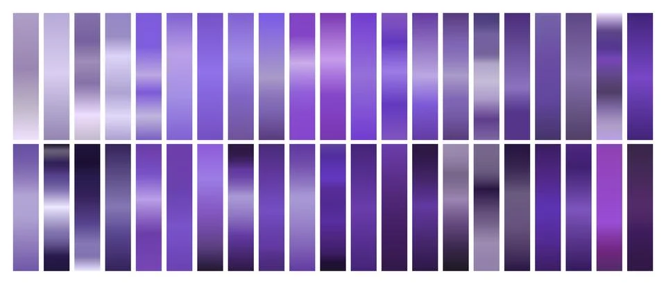 Purple Gradient Set for Light to Bright Colors Stock Illustration