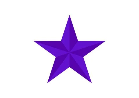 Purple Gradient Star Icon  Symmetrical 3D Polygon Design Stock-Illustration