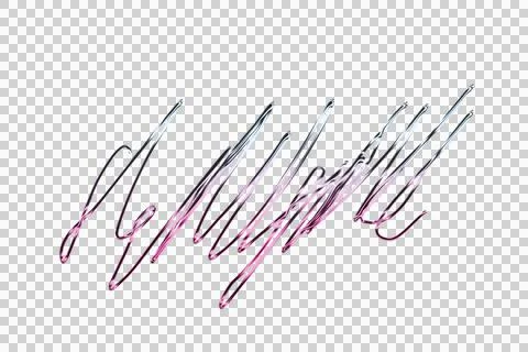 Purple gradient striped ribbon with abstract swirls and metallic silver edges on Stock Illustration