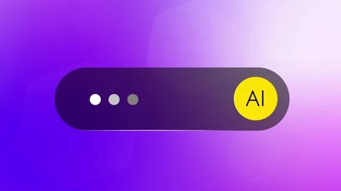 Purple Gradient UI Bar With AI Label, Sleek Rounded Pill Button Stock Footage 335262857