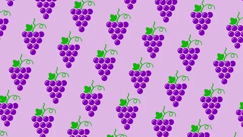 Purple Grape Bunch Pattern for Winery and Fruit Market Decor Stock Footage 330996255