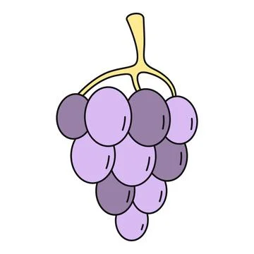 Purple grape bunch vector flat design icon Stock Illustration