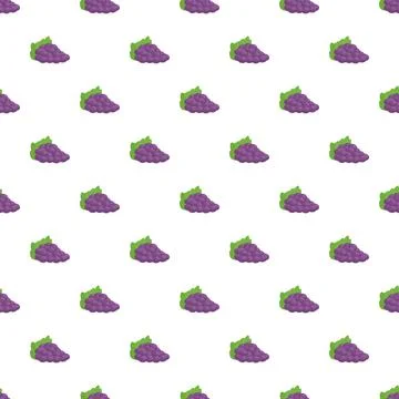 Purple grape bunches seamless pattern background design Stock Illustration