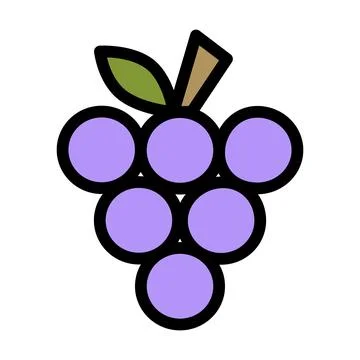 Purple Grape flat Stock Illustration