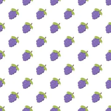 Purple grape fruit seamless repeating pattern background Illustrazione stock