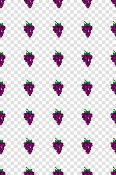 Purple grape pattern. Fresh fruit background. Seamless background. Vector i.. Illustrazione stock