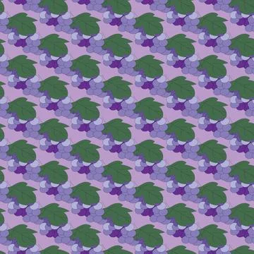 Purple grape seamless pattern vector background イラスト素材
