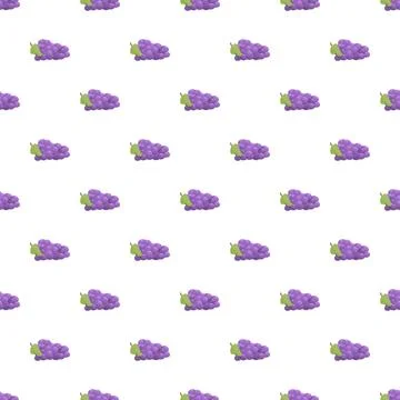 Purple grapes seamless pattern repeating fruit background 스톡 일러스트
