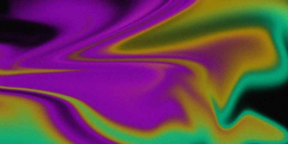 Purple Green Abstract Gradient Background – Smooth Neon Fluid Wave Art Illustrazione stock