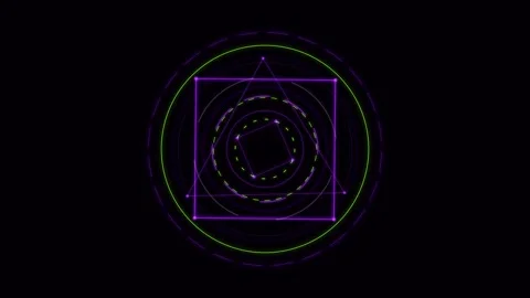 Purple Green Magic Circle Loading Screen. Seamless Loop Background. Stock Footage 341348578