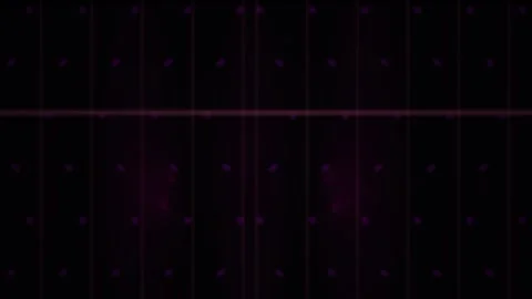Purple Grid Abstract Animation with Glowing Dots and Horizontal Lines on Da.. Vídeo Stock 343753724
