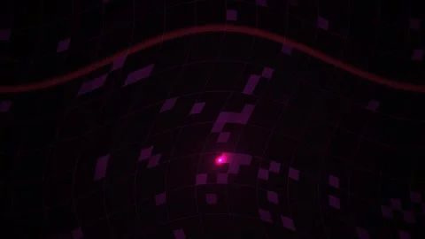 Purple Grid Digital Background with Glowing Pink Light Particle Motion Stock Footage 343753988