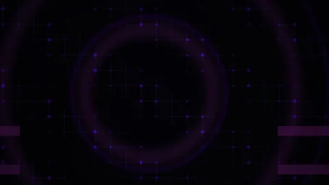 Purple Grid with Glowing Dots and Circular Motion for Tech Backgrounds Stock Footage 343754423