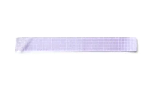 Purple grid pattern washi tape strip with shadow, crafting and decorative ele Stock Photos