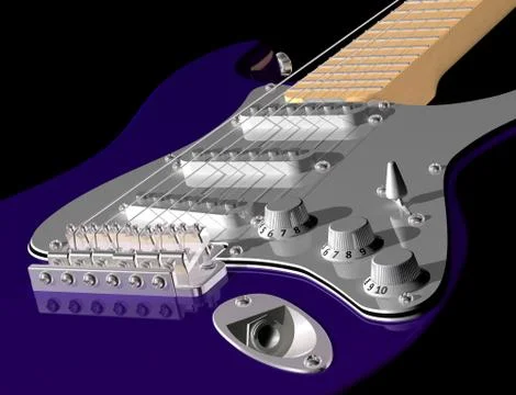 Purple guitar Stock Illustration