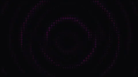 Purple Halftone Dot Rings Animation on Black Background with Abstract Neon .. 스톡 동영상 342341183