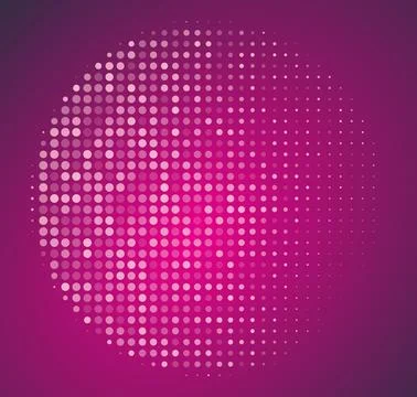 Purple halftone gradient background with circular dots pattern. Abstract de.. Stock Illustration
