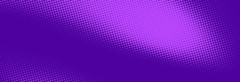Purple halftone pattern. Retro comic gradient background. Violet pixelated Stock Illustration