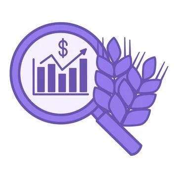 Purple Harvest Forecast Analytics Icon. Vector Illustration. Method for Est.. Stock Illustration