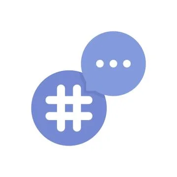 Purple hashtag logo with bubble Stock Illustration