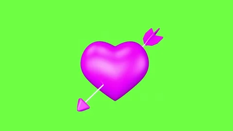 Purple heart with an arrow on a green sc... | Stock Video | Pond5