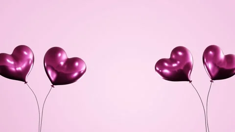 Purple heart balloons loop 4k love concept animation background. Stock Footage 270473219