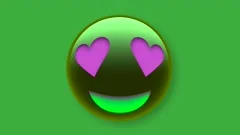 3D Heart Eyes Face Emoji Icon Isolated on Black Background for Social Media  App and Logo Stock Footage - Video of lovely, lifestyle: 208235428