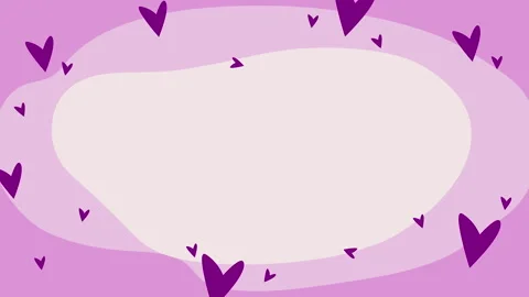 Purple Heart Frame Background Design for Love Valentines Day Romantic Card Video stock 297616899