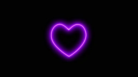 Purple heart mark love neon glowing anim... | Stock Video | Pond5