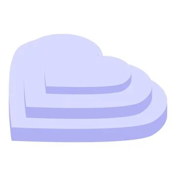 Purple heart shaped platforms creating a 3d layered effect Stock Illustration