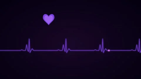 Purple Heartbeat ECG Pulse Loop Animation Lupus Health Awareness 4K 스톡 동영상 333404847