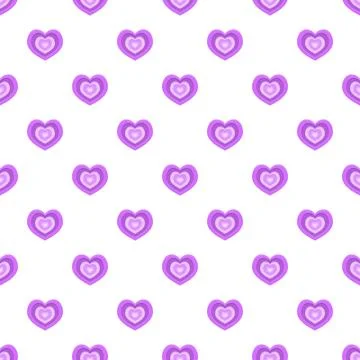 Purple hearts pattern creating romantic seamless background design Stock Illustration