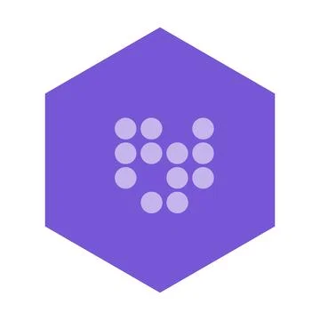 Purple hexagon and dots vector design element Stock Illustration