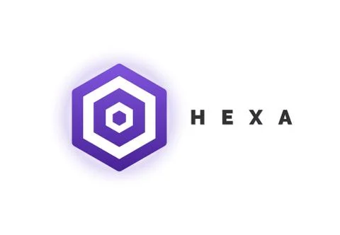 Purple Hexagon Concept Logo vector Stock Illustration