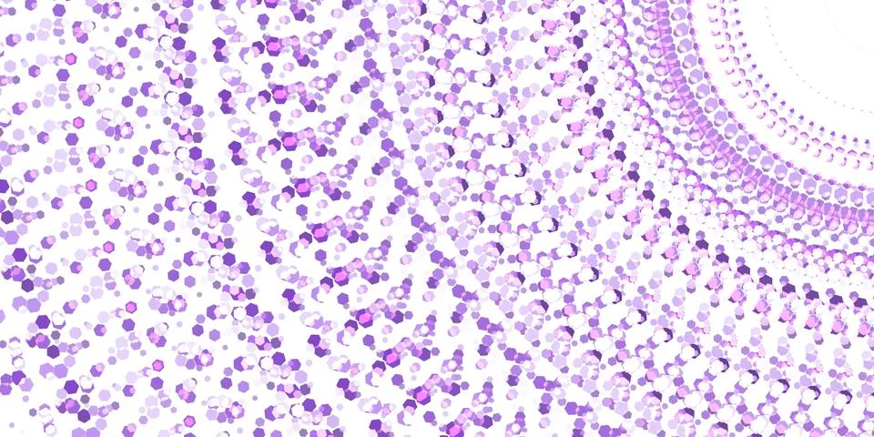 Purple hexagonal particle pattern Stock Illustration