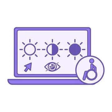 Purple High Contrast Mode Icon. Illustrazione stock