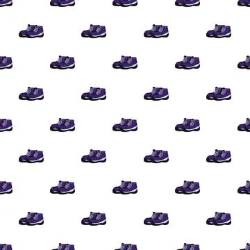 Purple hiking boots seamless pattern for sports equipment Stock Illustration