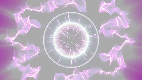 Purple hit particle effect circle shock wave animation Stock Footage 146158042