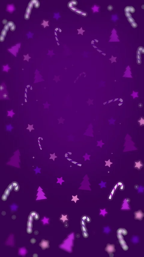 Purple holiday background with circular tree and candy cane pattern. Stock Footage 321131287