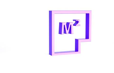 Purple House plan icon isolated on white background. Minimalism concept. 3d i Stock Illustration