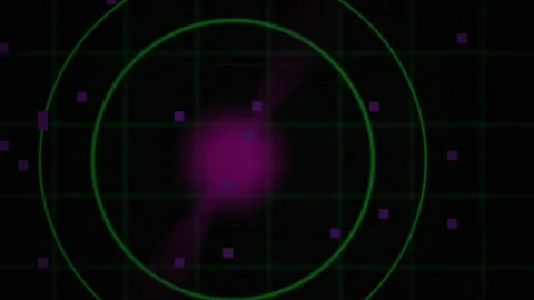 Purple Hued Digital Circle Visualization. Stock Footage 340040554